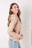 Tess Checkered Hoodie in Khaki