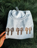 Football Bows Crewneck Embroidered Sweatshirt