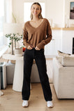 Becky V-Neck Sweater in Mocha
