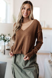 Becky V-Neck Sweater in Mocha
