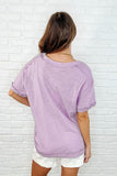 Basic Instinct Drop Shoulder V-Neck Tee in Lilac