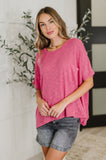 Audrey Flowing Dolman Sleeve Top in Hot Pink
