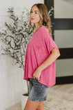 Audrey Flowing Dolman Sleeve Top in Hot Pink