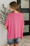 Audrey Flowing Dolman Sleeve Top in Hot Pink