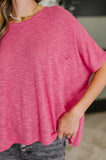 Audrey Flowing Dolman Sleeve Top in Hot Pink