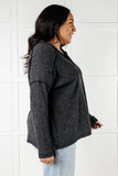 Crystal Brushed Hacci Top in Black