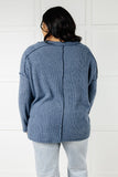 Crystal Brushed Hacci Top in Dusty Blue