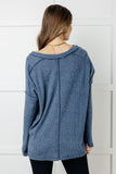 Crystal Brushed Hacci Top in Dusty Blue