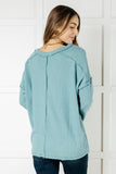 Crystal Brushed Hacci Top in Dusty Teal