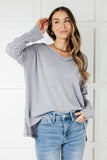 Crystal Brushed Hacci Top in Heather Grey