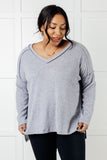 Crystal Brushed Hacci Top in Heather Grey