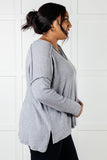 Crystal Brushed Hacci Top in Heather Grey