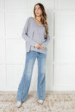 Crystal Brushed Hacci Top in Heather Grey