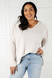 Crystal Brushed Hacci Top in Sand Beige