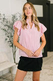 Textured Split Neck Blouse