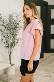 Textured Split Neck Blouse