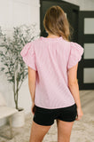 Textured Split Neck Blouse