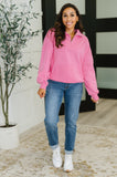Bonbon Delight Half Zip Pullover in Pink