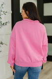 Bonbon Delight Half Zip Pullover in Pink