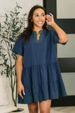 Boogie Tiered Dress in Navy