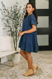 Boogie Tiered Dress in Navy