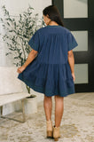 Boogie Tiered Dress in Navy