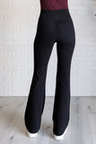 Twill Flared Crossover Waist Pant in Black