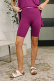 Buttery Soft V-Neck Bike Short Set in Lt Plum