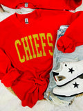 Chiefs Varsity Glitter Sweatshirt