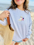 Patriotic Dog Embroidered Sweatshirt