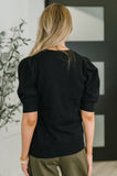 Casually Classy Puff Sleeve Blouse in Black