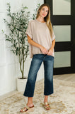 Catch Me Loungin’ Cable Ribbed Knit Top in Ash Mocha