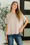 Catch Me Loungin’ Cable Ribbed Knit Top in Ash Mocha