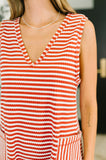 Wynn Ribbed Knit Romper in Rust