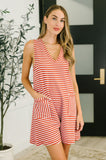 Wynn Ribbed Knit Romper in Rust