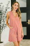 Cassie Ribbed Knit Romper in Rust