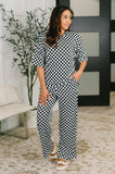 Checkered Top and Bottom Lounge Set
