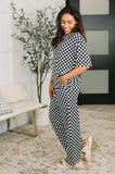 Checkered Top and Bottom Lounge Set