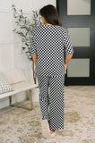 Checkered Top and Bottom Lounge Set