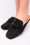 Choe Mules in Black Faux Suede