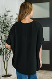 Coastal Ease V-Neck Top in Black