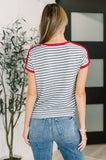 Stripe Casual Tee in Navy White
