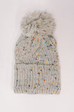 Cover Your Ears Pom Pom Beanie in Grey