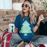 Mint Glitter Tree Tee