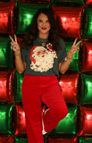 Vintage Candy Cane Santa Tee/Long Sleeve