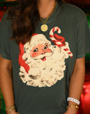 Vintage Candy Cane Santa Tee/Long Sleeve