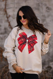 Plaid Christmas Bow Sweatshirt / Tee