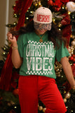 Checkered Christmas Vibes Tee