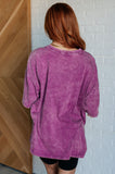 Riley Mineral Wash Drop Shoulder Tee in Light Plum