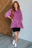 Riley Mineral Wash Drop Shoulder Tee in Light Plum